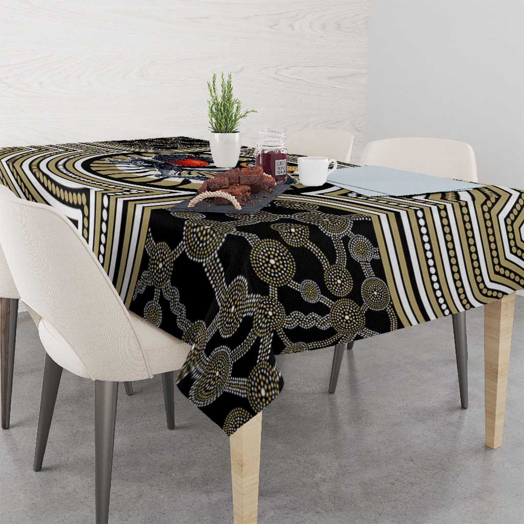 Collingwood Football Club Tablecloth Indigenous Monochrome Dot Art Mascot Style