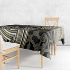 Collingwood Football Club Tablecloth Indigenous Monochrome Dot Art Mascot Style