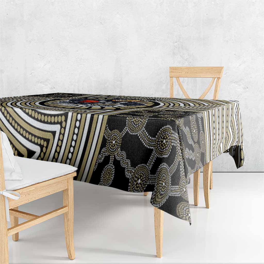 Collingwood Football Club Tablecloth Indigenous Monochrome Dot Art Mascot Style