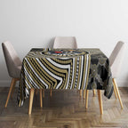 Collingwood Football Club Tablecloth Indigenous Monochrome Dot Art Mascot Style