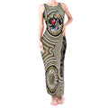 Collingwood Football Club Tank Maxi Dress Indigenous Monochrome Dot Art Mascot Style