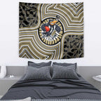 Collingwood Football Club Tapestry Indigenous Monochrome Dot Art Mascot Style