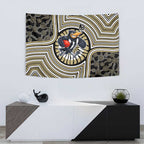 Collingwood Football Club Tapestry Indigenous Monochrome Dot Art Mascot Style
