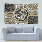 Collingwood Football Club Tapestry Indigenous Monochrome Dot Art Mascot Style