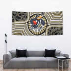 Collingwood Football Club Tapestry Indigenous Monochrome Dot Art Mascot Style