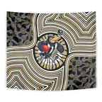 Collingwood Football Club Tapestry Indigenous Monochrome Dot Art Mascot Style