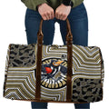 Collingwood Football Club Travel Bag Indigenous Monochrome Dot Art Mascot Style