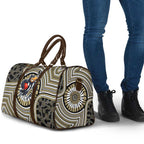 Collingwood Football Club Travel Bag Indigenous Monochrome Dot Art Mascot Style