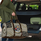 Collingwood Football Club Travel Bag Indigenous Monochrome Dot Art Mascot Style