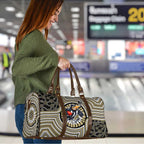 Collingwood Football Club Travel Bag Indigenous Monochrome Dot Art Mascot Style