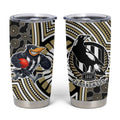 Collingwood Football Club Tumbler Cup Indigenous Monochrome Dot Art Mascot Style