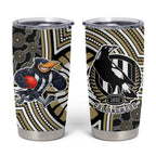 Collingwood Football Club Tumbler Cup Indigenous Monochrome Dot Art Mascot Style