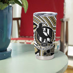 Collingwood Football Club Tumbler Cup Indigenous Monochrome Dot Art Mascot Style