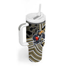 Collingwood Football Club Tumbler With Handle Indigenous Monochrome Dot Art Mascot Style
