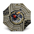 Collingwood Football Club Umbrella Indigenous Monochrome Dot Art Mascot Style