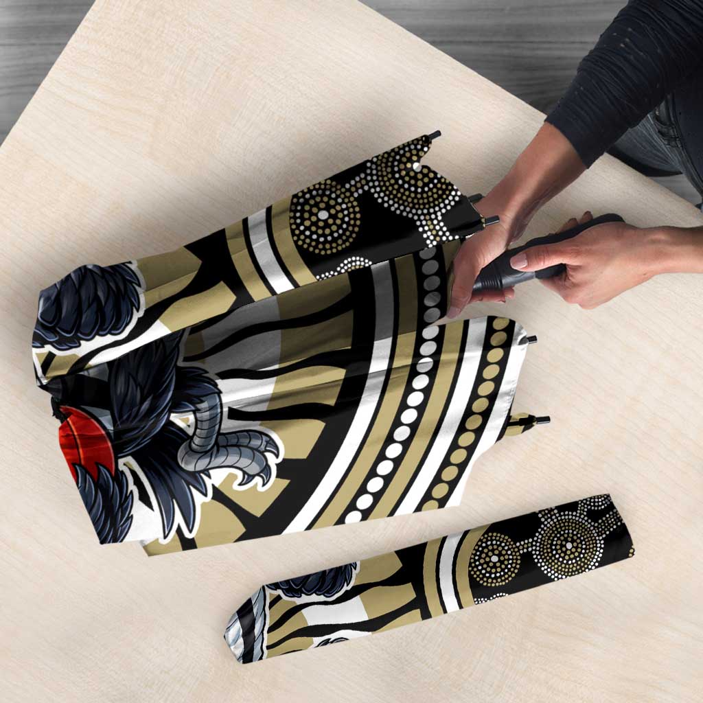 Collingwood Football Club Umbrella Indigenous Monochrome Dot Art Mascot Style