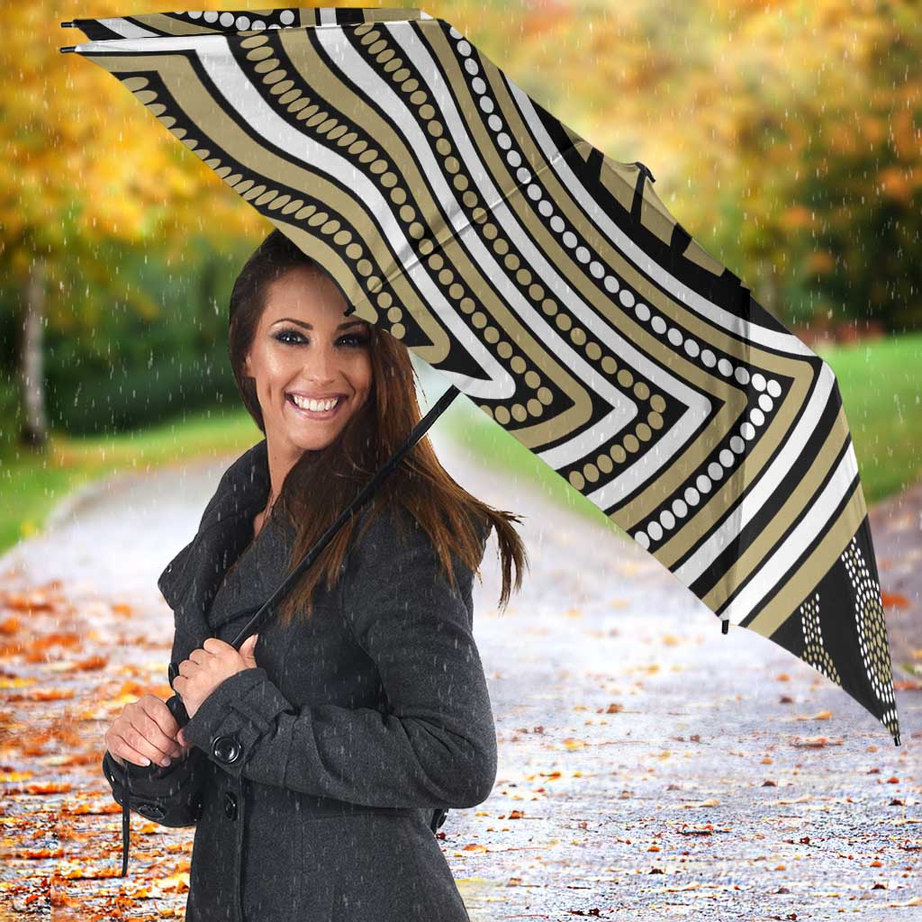 Collingwood Football Club Umbrella Indigenous Monochrome Dot Art Mascot Style
