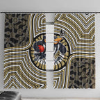 Collingwood Football Club Window Curtain Indigenous Monochrome Dot Art Mascot Style