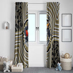 Collingwood Football Club Window Curtain Indigenous Monochrome Dot Art Mascot Style