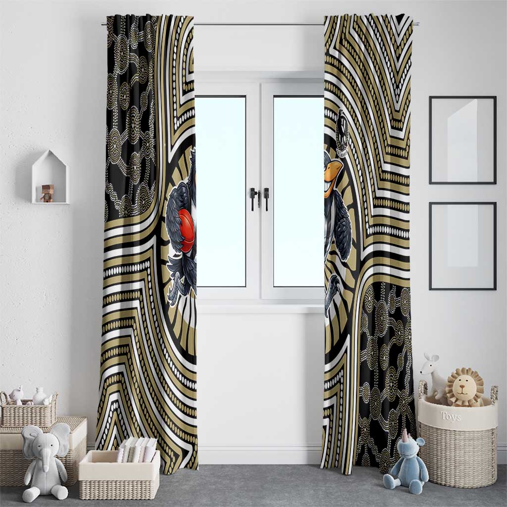 Collingwood Football Club Window Curtain Indigenous Monochrome Dot Art Mascot Style