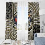 Collingwood Football Club Window Curtain Indigenous Monochrome Dot Art Mascot Style