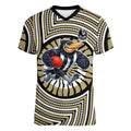Collingwood Football Club Women V-Neck T-Shirt Indigenous Monochrome Dot Art Mascot Style