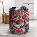 Essendon Football Club Laundry Basket Indigenous Monochrome Dot Art Mascot Style