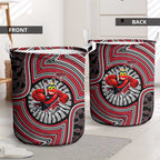 Essendon Football Club Laundry Basket Indigenous Monochrome Dot Art Mascot Style
