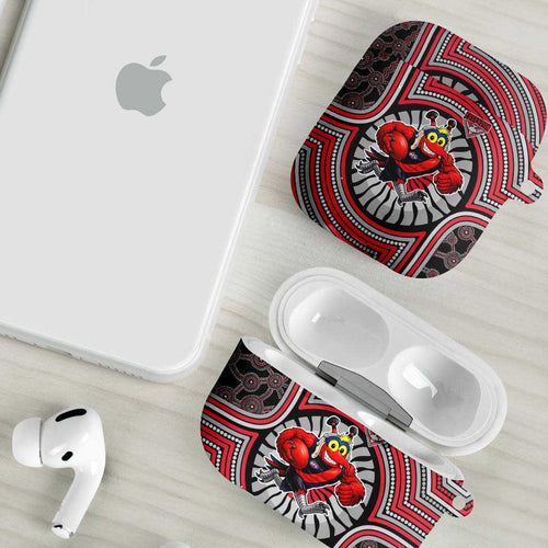 Essendon Football Club AirPods Case Indigenous Monochrome Dot Art Mascot Style