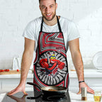 Essendon Football Club Apron Indigenous Monochrome Dot Art Mascot Style