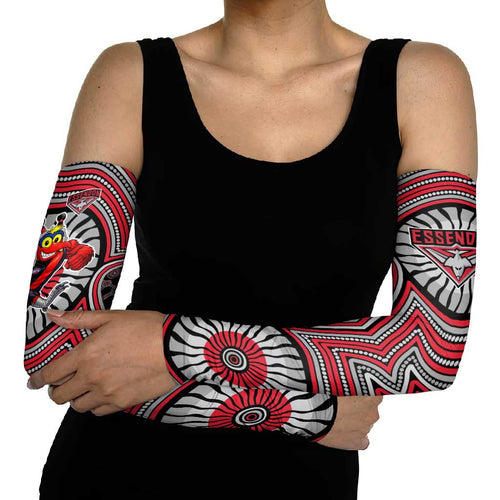 Essendon Football Club Arm Sleeves Indigenous Monochrome Dot Art Mascot Style