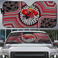 Essendon Football Club Auto Sun Shade Indigenous Monochrome Dot Art Mascot Style