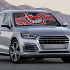 Essendon Football Club Auto Sun Shade Indigenous Monochrome Dot Art Mascot Style