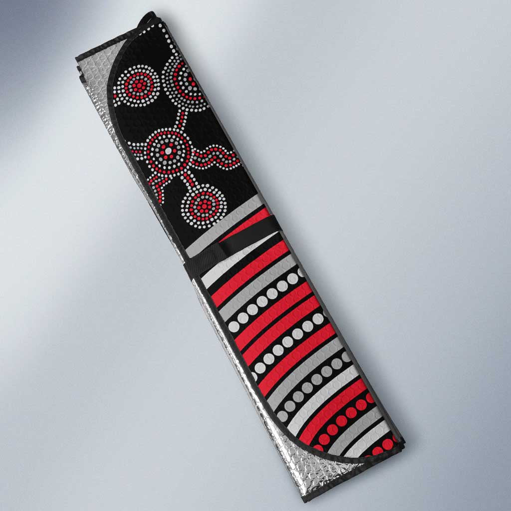 Essendon Football Club Auto Sun Shade Indigenous Monochrome Dot Art Mascot Style