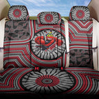 Essendon Football Club Back Car Seat Cover Indigenous Monochrome Dot Art Mascot Style