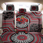 Essendon Football Club Back Car Seat Cover Indigenous Monochrome Dot Art Mascot Style