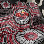 Essendon Football Club Back Car Seat Cover Indigenous Monochrome Dot Art Mascot Style