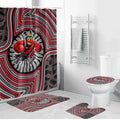 Essendon Football Club Bathroom Set Indigenous Monochrome Dot Art Mascot Style