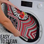 Essendon Football Club Bathroom Set Indigenous Monochrome Dot Art Mascot Style