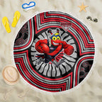 Essendon Football Club Beach Blanket Indigenous Monochrome Dot Art Mascot Style