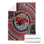 Essendon Football Club Blanket Indigenous Monochrome Dot Art Mascot Style