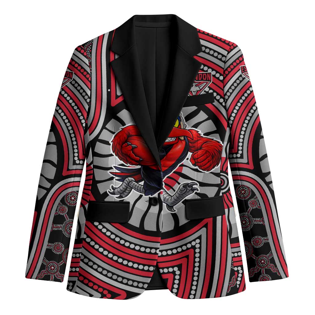 Essendon Football Club Blazer Indigenous Monochrome Dot Art Mascot Style