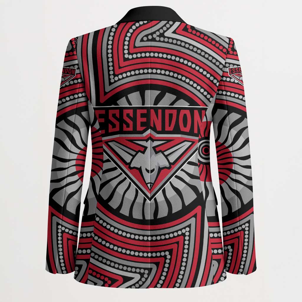 Essendon Football Club Blazer Indigenous Monochrome Dot Art Mascot Style