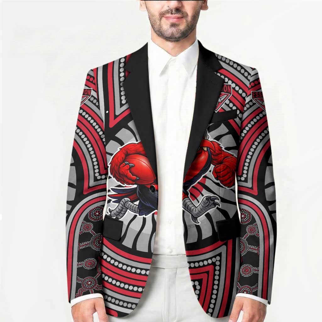 Essendon Football Club Blazer Indigenous Monochrome Dot Art Mascot Style