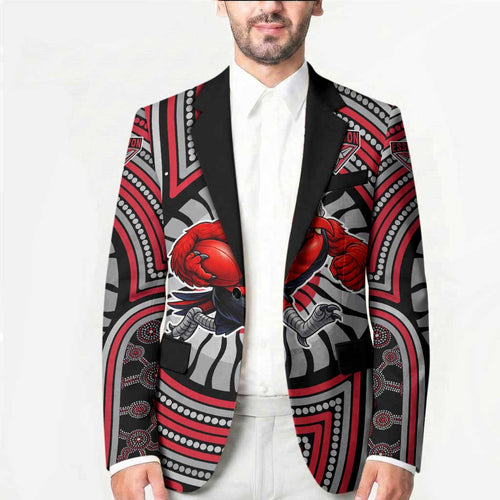 Essendon Football Club Blazer Indigenous Monochrome Dot Art Mascot Style