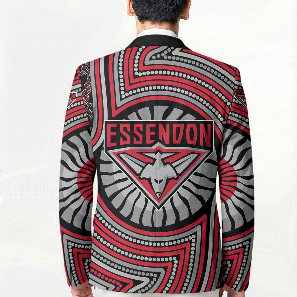 Essendon Football Club Blazer Indigenous Monochrome Dot Art Mascot Style