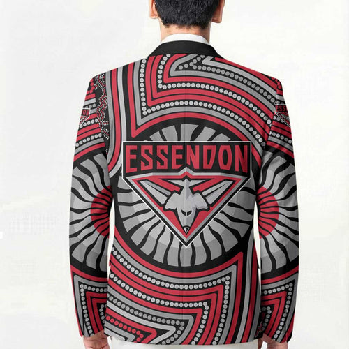 Essendon Football Club Blazer Indigenous Monochrome Dot Art Mascot Style