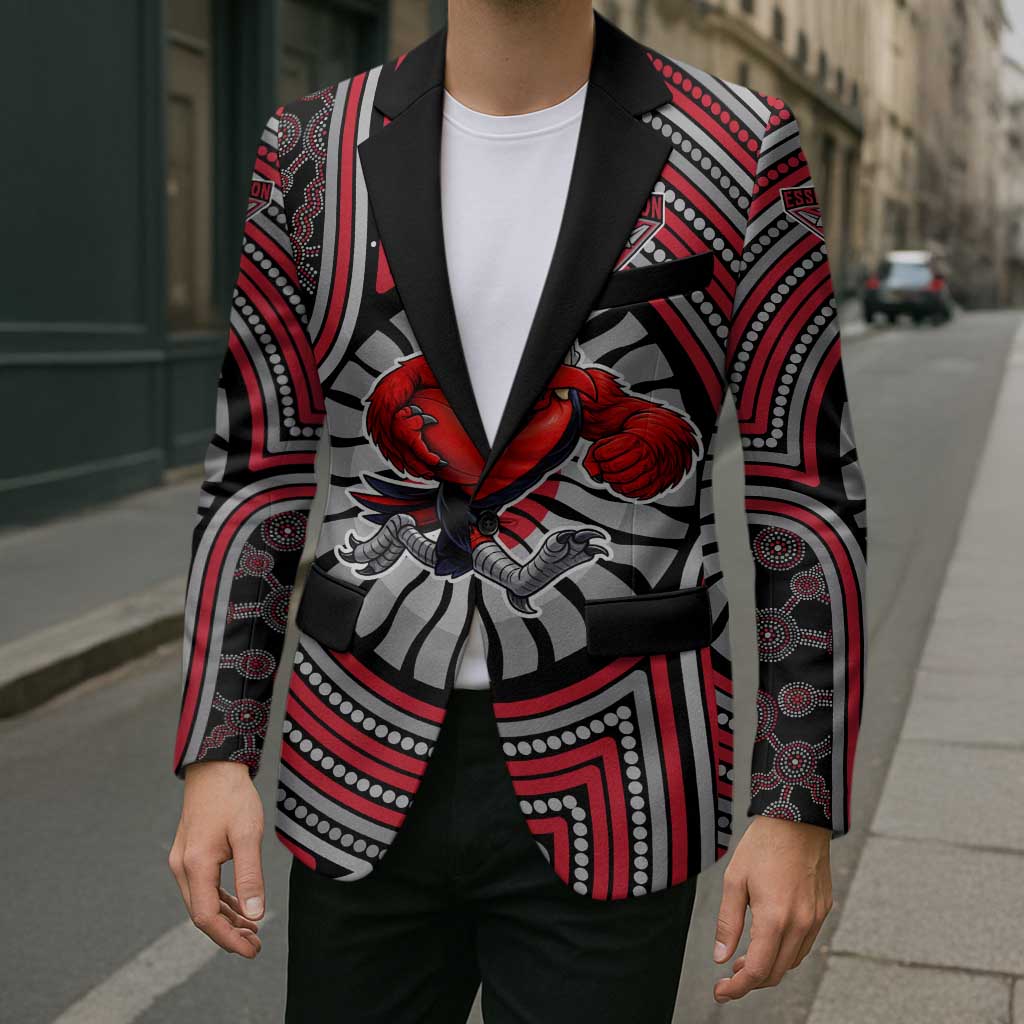 Essendon Football Club Blazer Indigenous Monochrome Dot Art Mascot Style