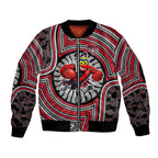Essendon Football Club Bomber Jacket Indigenous Monochrome Dot Art Mascot Style