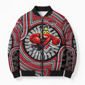 Essendon Football Club Bomber Puffer Jacket Indigenous Monochrome Dot Art Mascot Style